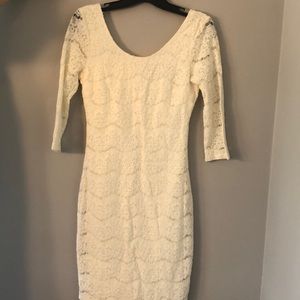 White lace dress (fire Los Angeles brand).